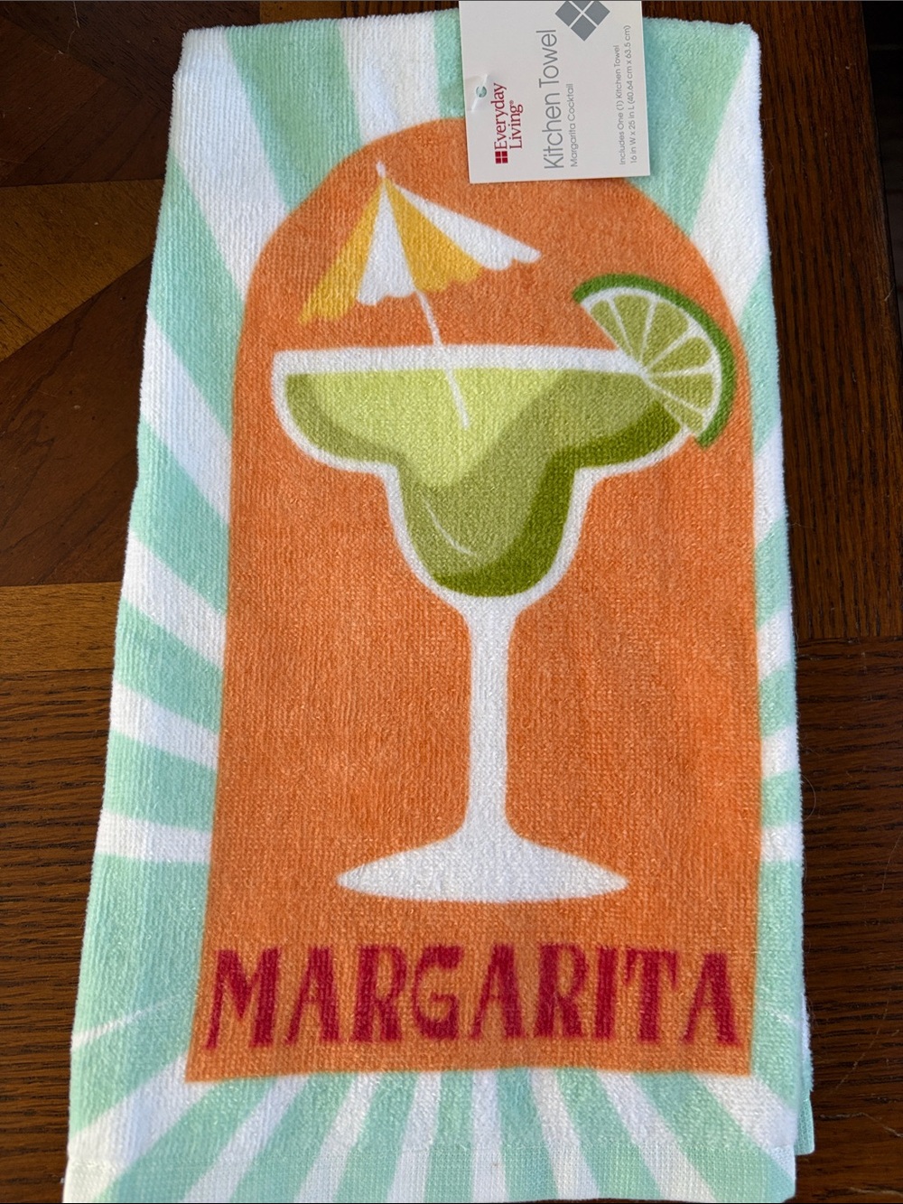 Margarita Kitchen Towel - Orange & Green